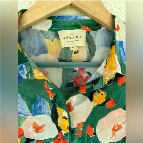 Sezane Pierro Shirt in Delphe print FR36 - Picture 2 of 5